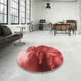 thumbnail image 4 of Ahgly Company Machine Washable Indoor Round Transitional Pastel Red Pink Area Rugs, 3' Round, 4 of 7