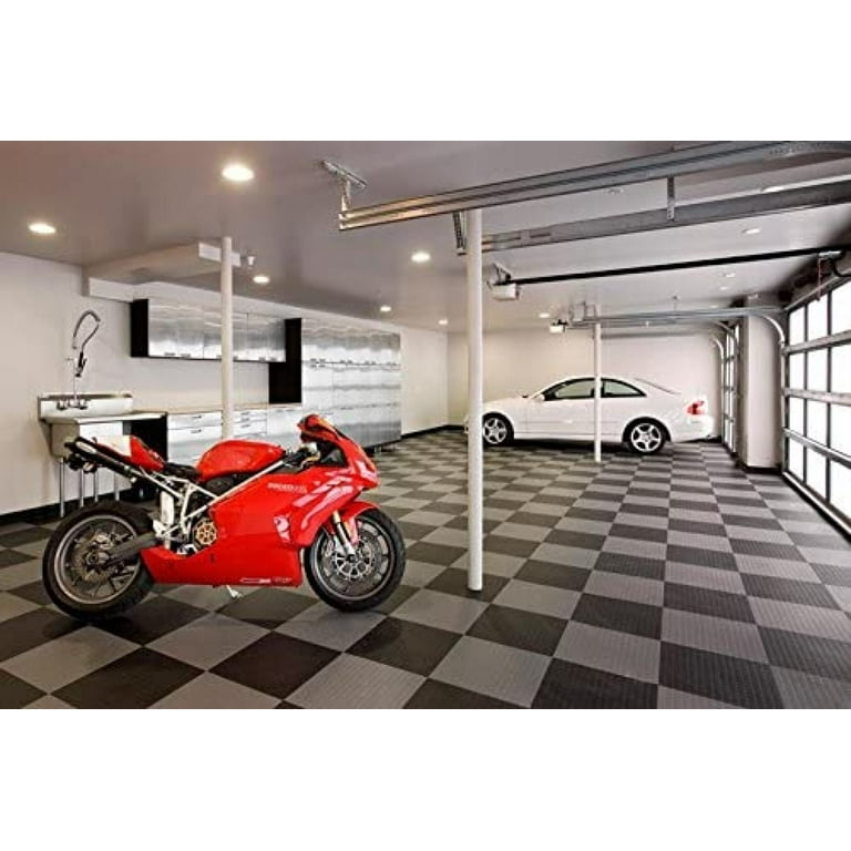 GarageDeck Coin Pattern Durable Copolymer Interlocking Modular Non-Slip  Garage Flooring Tile (24 Pack) Alloy