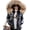 Black 2, variant on Joernso Women Autumn Winter Faux Fur Hood Zipper Warm Down Coat Outdoor Parka Outerwear