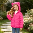 thumbnail image 5 of Edvintorg Girls Fleece Jacket Long Sleeve Loose Casual Zip up Coat Solid Color Hooded Puffer Outerwear with Pocket Teenage Girl Clothes Size 4-15, 5 of 9