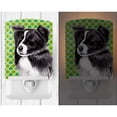 thumbnail image 2 of Caroline's Treasures SC9287CNL Border Collie St. Patrick's Day Shamrock Portrait Ceramic Night Light, 6x4x3", multicolor, 2 of 2