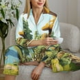 thumbnail image 6 of Honeii Cartoon Mushroom House print Women's Pajama Sets Long Sleeve Button Down Sleepwear Nightwear Soft Pjs Lounge Sets-XX-Large, 6 of 7