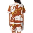 thumbnail image 3 of Lsque Vintage Cowboy On A Bronco Horse Women's Short-Sleeved Pajama Set - 2 Piece Soft and Lightweight Sleepwear Set-Medium, 3 of 9