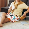 thumbnail image 6 of Rocae Autumn Pumpkins Fall Leaves for Men's Soft Sleep Pajama Shorts, Waistband and Pockets, 6 of 9