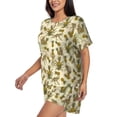 thumbnail image 3 of Womens Pajama Sets With Pocket, Monkeys and Pinealpples Lounge Sets Short Sleeve Sleepwear PJ Sets for Women, 3 of 6