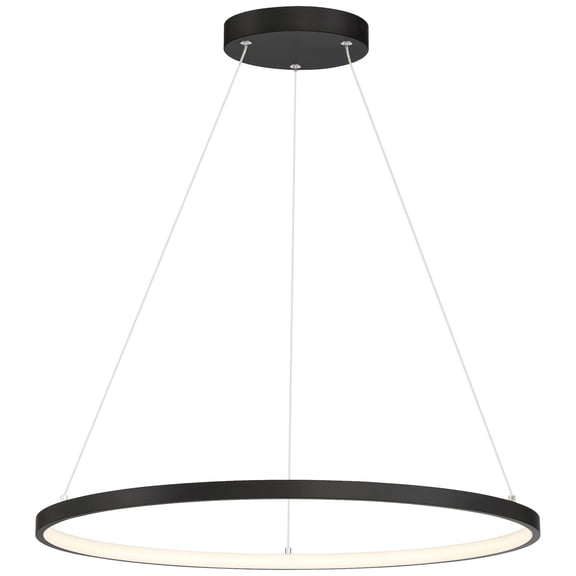 52068LEDD-MBL/ACR Access Lighting Anello - 30W 1 LED Pendant In Contemporary Style-0.75 Inches Tall and 23.5 Inches Wide-Matte Black Finish
