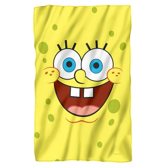 Spongebob Blanket, 36"x58" Spongebob Goofy Smile Face Fleece Blanket