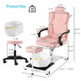 thumbnail image 2 of Pedicure Station No Plumbing, Hydraulic Lift Pedicure Chairs with Stool & Bubble Massage Foot Bath, 360 Swivel Pedicure Chair, Height Adjustable Pedicure Unit Station-Pink, 2 of 9