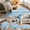 thumbnail image 5 of Round Rugs 3Ft, Blue Coastal Vintage Round Area Rug Washable Indoor Throw Carpet, Ocean Starfish Farmhouse Board Small Non Slip Circle Rug for Bedroom Living Room Home Decor Aesthetic, 5 of 8