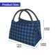 thumbnail image 2 of Disketp Blue Black Plaid Bolsa Térmica Estampada, Bolsa Térmica Aislante para Almuerzo, Playa y Campamento, 2 of 6