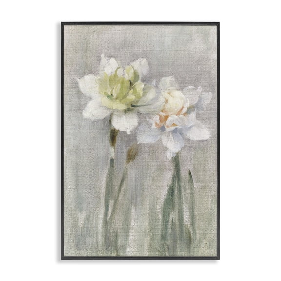 Stupell Industries Traditional Twin White Daffodils Black Framed Giclee Art, 12 x 18, by Stellar Design Studio