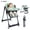Green, variant on Cochildor Foldable High Chair for Babies & Toddlers, with 5 Point Harness, Tray, Foot Rest and Wheels, Gray