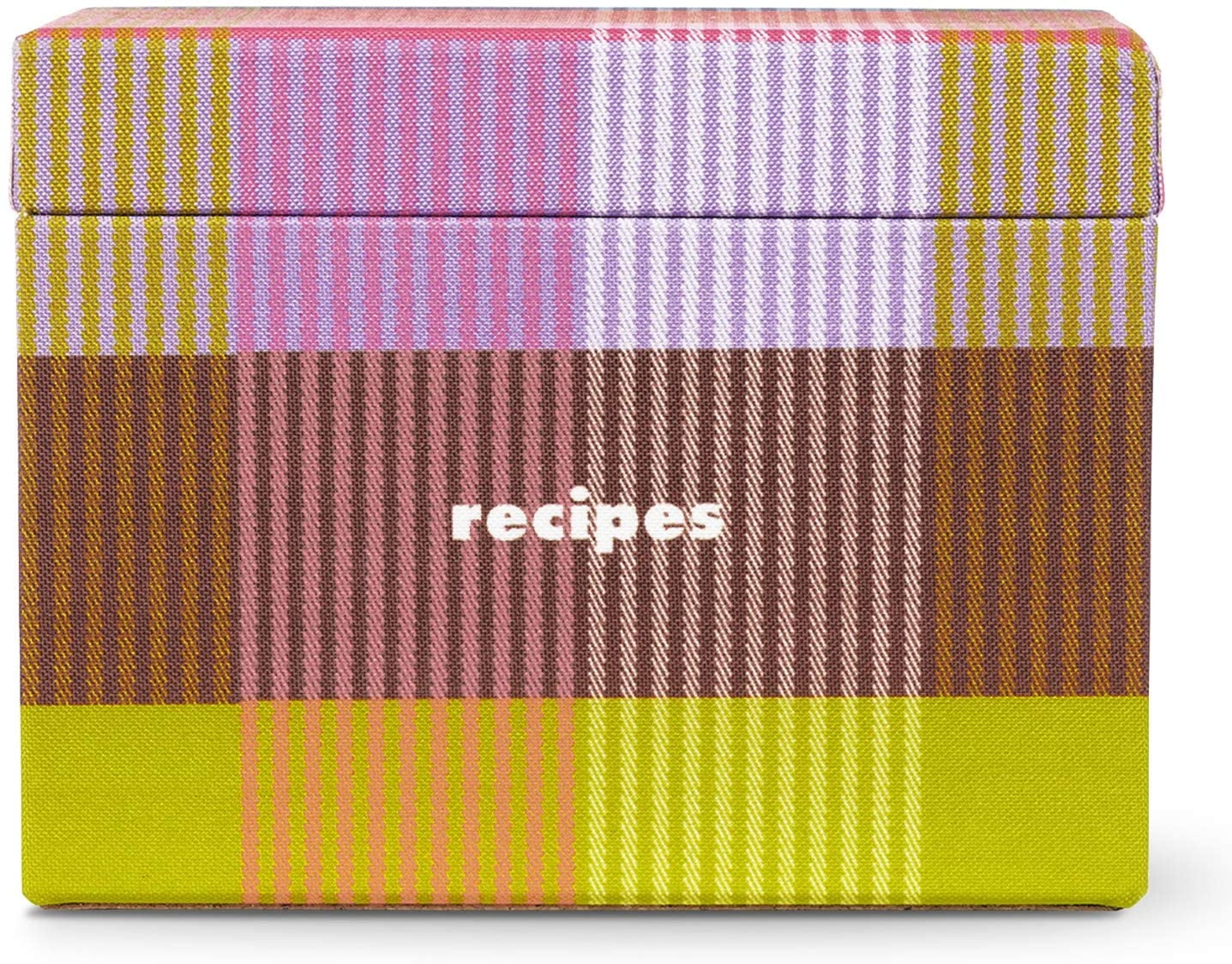 Kate Spade New York Recipe Box with Cards and Dividers, Kitchen Organizer Includes 40 Double Sided Recipe Cards and 8 Divider Tabs, Rainbow Plaid,.., ...