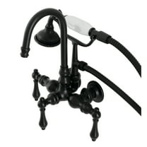 Kingston Brass AE7T0 Aqua Vintage Wall Mount Clawfoot Tub Faucet, Matte Black