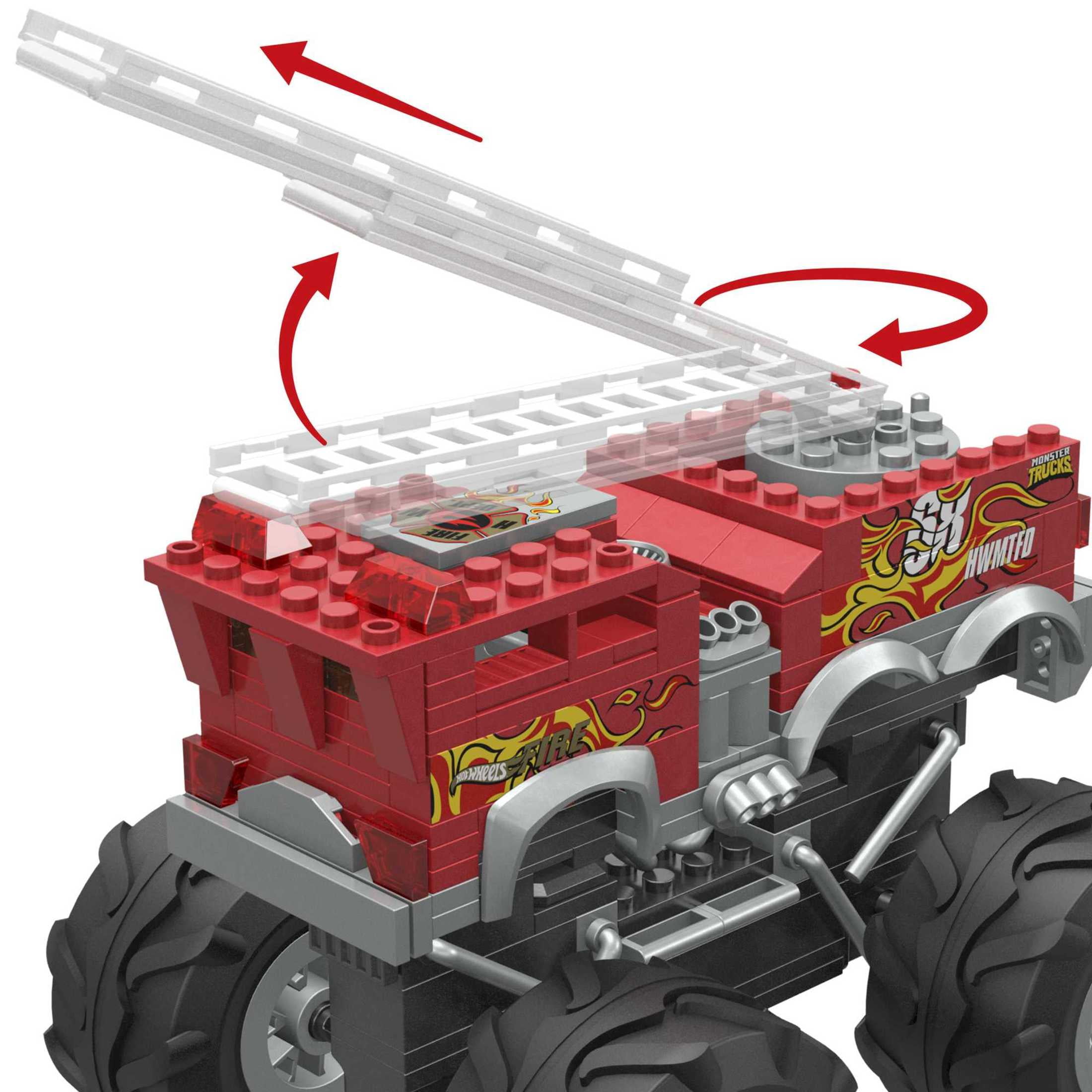 MEGA Hot Wheels 5-Alarm Fire Truck Monster Truck Building Set with 1 Figure (284 Pieces)