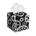 thumbnail image 1 of Fotbe Metallic Gears Porta Pañuelos Decorativo de Cuero, Caja Cuadrada Moderna para Pañuelos Faciales, Organizador y Dispensador 5x5x5'', 1 of 7