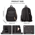thumbnail image 3 of Mochila impermeable resistente a la mochila universitaria para mujer, color negro, 3 of 6