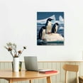 thumbnail image 2 of Nawypu  Canvas Print Wall Art Set Arctic Penguins Jumping on Ice Floes Nature Wilderness Photography Realism Rustic Scenic Modern Wall Decor for Living Room Bedroom Office - 16x20 inch, 2 of 4