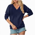 thumbnail image 5 of Godom Sweatshirt for Women Long Sleeve V Neck Tops Oversized Casual Pullover Shirts Fall Winter Clothes, 5 of 7