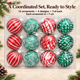 thumbnail image 7 of KFUIRDE Vintage Painted Christmas Ornaments Set 12pc, Multicolor Vibrant Tree Decor with Shatterproof Hanging Balls, Colorful Vintage Style Accents for Christmas Tree Mantel Wreath, Holiday Display, 7 of 7