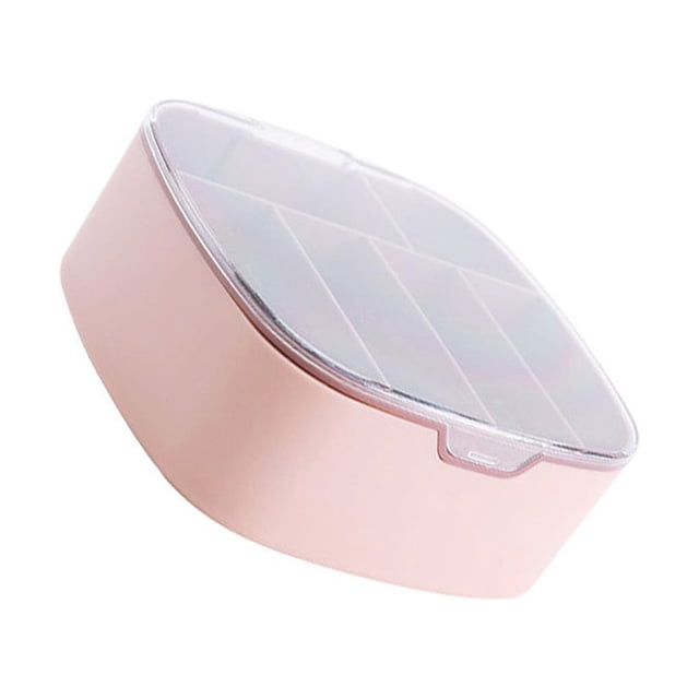 Moyic Organizador de escritorio con tapa, caja de almacenamiento de de plástico para auriculares, contenedor de transporte de viaje de Carpetas de archivos Rosado