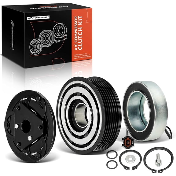 A-Premium Air Conditioner AC Compressor Clutch Kit Compatible with Nissan Juke 2012-2014 1.6L, Versa 2011 1.8L, Versa 2012 1.6L, Versa 2013-2019, Versa Note 2014-2019