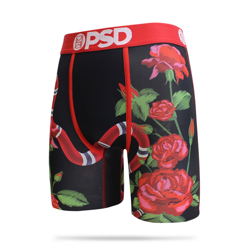 PSD - PSD Underwear Snake Rose Mens Boxer Briefs Red - Walmart.com ...