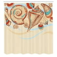 thumbnail image 3 of Ambesonne Ocean Shower Curtain, Seashells Pastel Colored, 69"Wx84"L, Cream Red Teal, 3 of 5