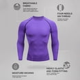 thumbnail image 3 of Haut en Polyester Extensible Uni à Manches Longues et Col Rond pour Hommes 1 Pce, 3 of 4