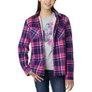 Weatherproof Vintage Girls' Sherpa Lined Shirt Jacket/Tee Shirt Set (Pink Plaid/Butterfly, XS 5/6)