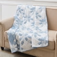 thumbnail image 2 of Greenland Home Fashions Wedding Ring Reversible Blue Throw Blanket, 2 of 7