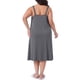 thumbnail image 3 of Noche de mujer plus size Agnes Orinda, vestido de dormir sin mangas con tirantes de espagueti, escote en V, plisado, vestido midi de descanso 4X gris, 3 of 6