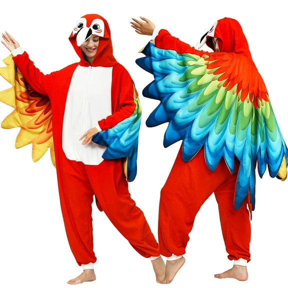 Parrot Onesie Adult Bird Costume Animal Costumes Halloween Cosplay One Piece Pajama Unisex
