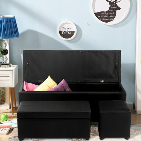 Cloud Mountain Storage Ottoman Faux Leather Sofa Bench Foot Cloud Mountain Storage Ottoman Faux Leather Sofa Bench Foot