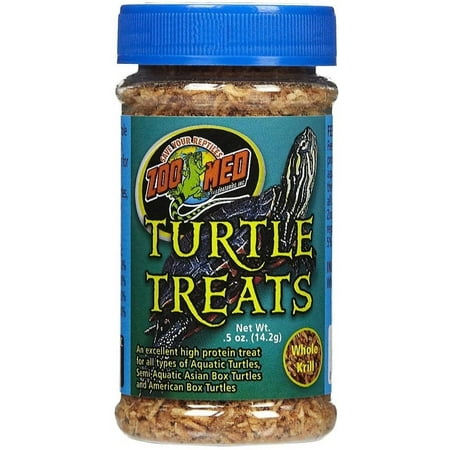 Zoo Med Turtle Treats Whole Krill High Protein Treat for All Turtles [Reptile Tortoise Food, Reptile Crickets and Insects, Reptile Aquatic Turtle Food, Reptile Supplies] 3 oz (6 x 0.5 oz)
