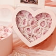 thumbnail image 3 of 2Pcs/Set Flower Box Heart Shaped Hot Stamping Paper Florist Packaging Rose Gift Case for Party, 3 of 7