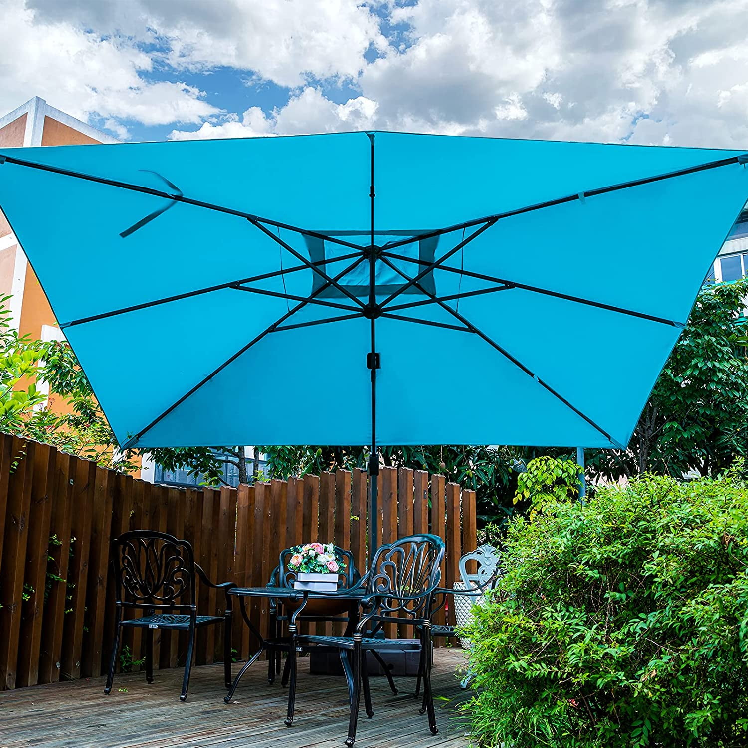 10x10Ft Cantilever Patio Umbrella Square Deluxe Offset Umbrella 360