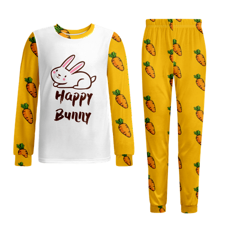 

Easter Pajamas-Girls Pajamas Set Long Sleeve Pjs Jammies Easterr Bunny Egg Carrot Kawaii Pajamas Size 150