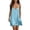 Light Blue, variant on HVOBTTY Summer Women's Sleeveless Mini A-Line Dress V Neck Solid Color Strap Basic Daily Casual