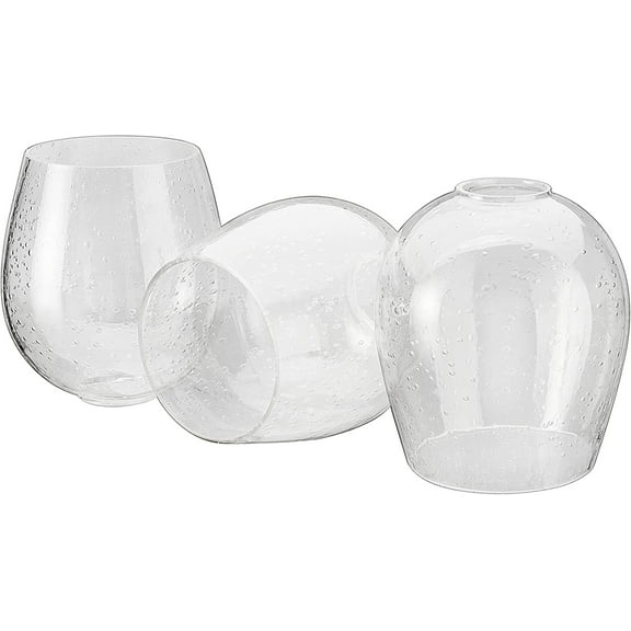 Aspen Creative 23612-03,Seeded Barrel Glass Shade. 5-1/2"Dia x 6"H / Center Hole:45mm.Set of 3.