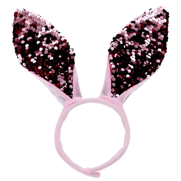 Pink Easter Bunny Ears for Easters Birthday Party Favors Props Accessories Gift Basket Supplies Holiday Decoration - 1 count