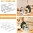 thumbnail image 5 of NUBILY Pots and Pans Organizer Rack, Expandable Cabinet Organizer, 7 Adjustable Compartments, Carbon Steel for Lids, Cutting Boards & Bakeware, White, 5 of 8