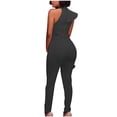 thumbnail image 6 of Jumpsuit for Women Cold Shoulder Rompers Ruffle Sleeveless Elegant Playsuit Halter Neck Jumpsuits Summer Overalls Slim Casual Petite Playsuits for Party Wedding Holiday, 6 of 7