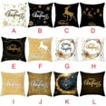 thumbnail image 3 of SDJMa Black Gold Merry Christmas Decor Throw Pillow Covers Xmas Golden Decorative Tree Reindeer Snow Cushion Cases Xmas Bronzing Home Decoration for Couch Sofa Bedroom 18x18 Inch, 3 of 8
