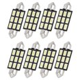 thumbnail image 1 of 8uds 42mm Blanco 5630 LED Interior Domo Luces Licencia Placa Bombillas Unique Bargains Luz del adorno del coche LED, 1 of 6