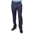 thumbnail image 3 of Slim Fit Men's Solid Suit Pants Trouser Flat Front No Pleats Dress Slacks (US, Waist Inseam, 30, 32, Regular, Regular, Navy Blue), 3 of 4