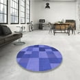 thumbnail image 4 of Ahgly Company Machine Washable Indoor Square Transitional Light Slate Blue Area Rugs, 7' Square, 4 of 7