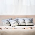 thumbnail image 7 of Ambesonne Winter Throw Pillow Cover 4 Pack, Wooden Bench Evening, 20", Blue Brown, 7 of 7