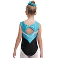 thumbnail image 4 of Doomiva Kids Girls 4 Piece Gymnastic Leotard Outfits Ballet Dance Unitards with Shorts Leggings and Hair Tie Set Blue Green 8, 4 of 9
