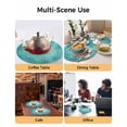 thumbnail image 2 of 15 Inch Round Placemats Set of 4, Turquoise Boho Non Slip Heat Insulation PP Table Mats, Oriental Abstract Motifs Traditional Bohemian Washable Place Mats for Kitchen Dining Party Table Decor, 2 of 7